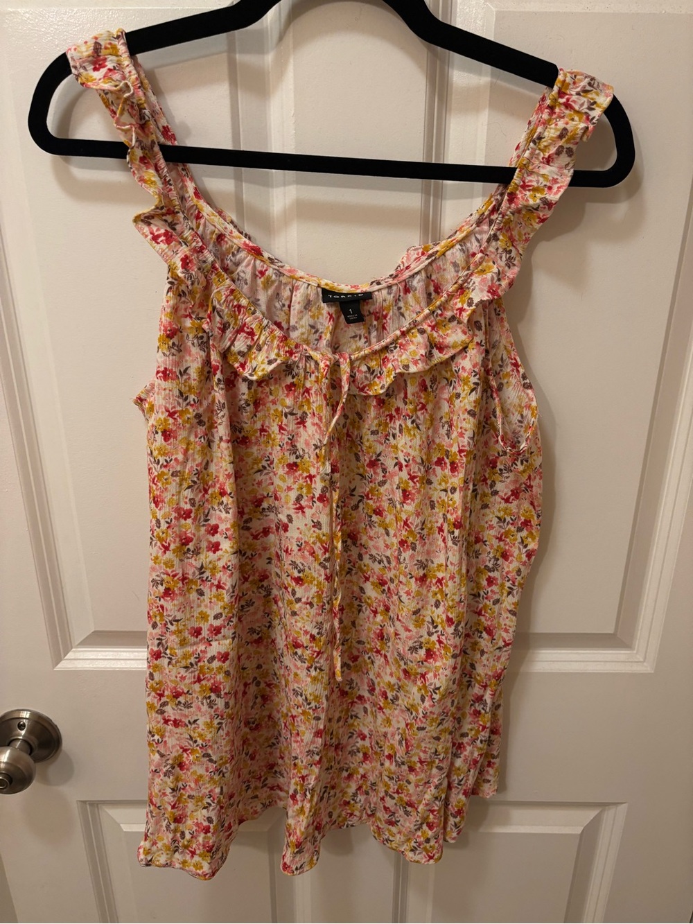 torrid Pink and Yellow Floral Ruffle Camisole